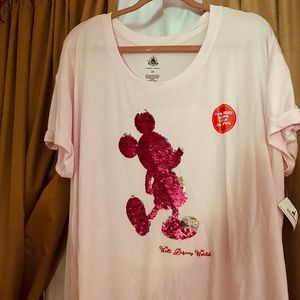 2x Sparkly Pink Mickey Shirt